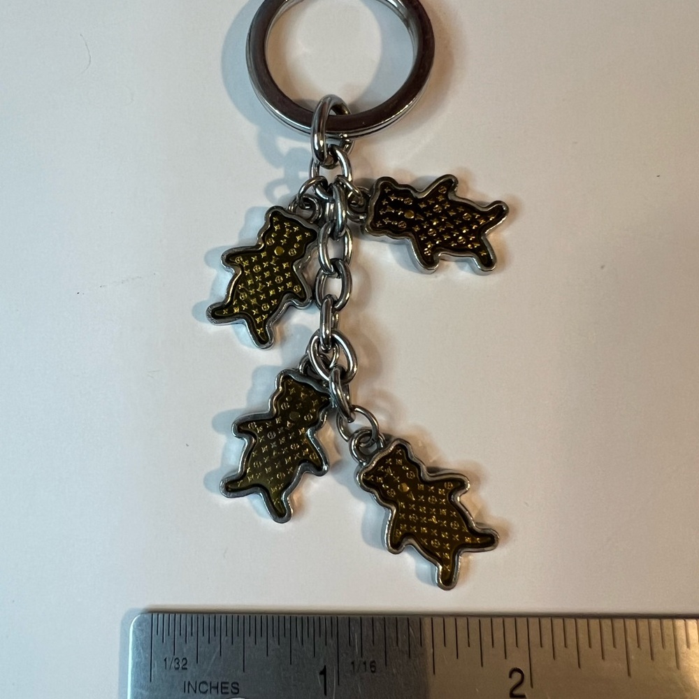 Silver and Gold Teddy Bear Keychain